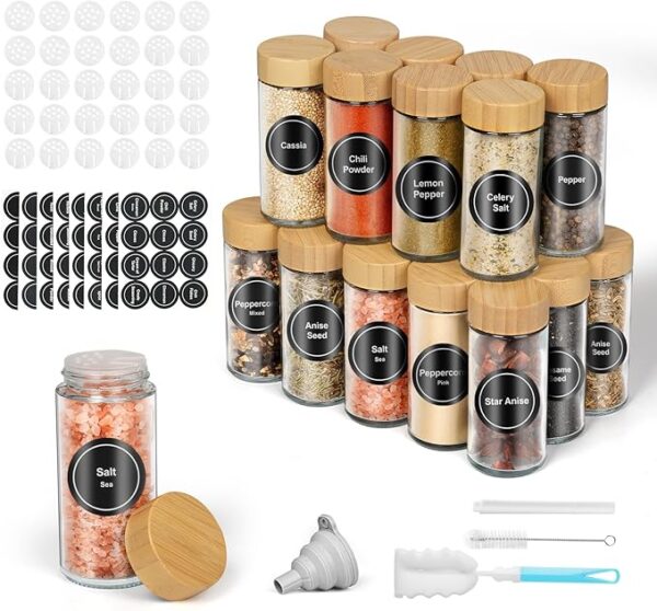 24 ühikuline klaasist maitseaine purkide komplekt 120ml