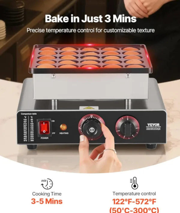 mini pannkoogimasina temperatuuri nupp