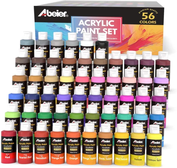 Akrüülvärvide komplekt - 56 värvi - 60ml
