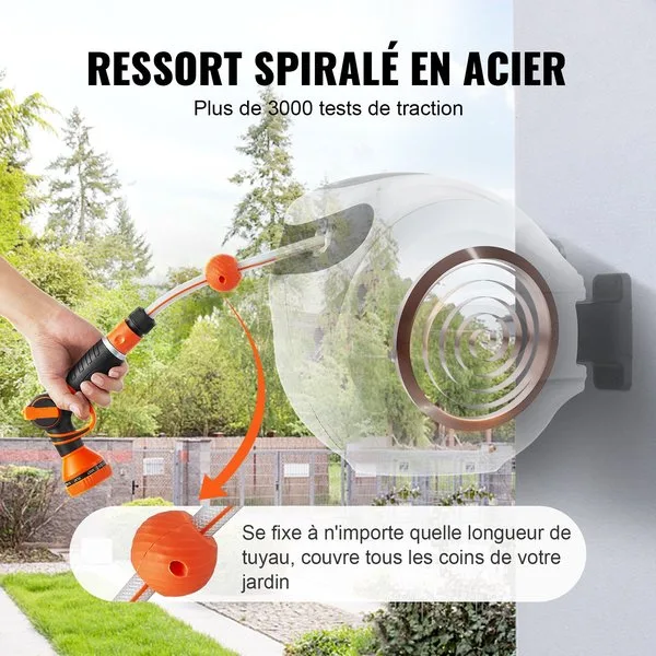 Toode: 20m automaatne voolikurull - 180° pöörlev, seinale kinnitatav Vaade: seda pildil kasutatakse aias, hoidmaks voolikut