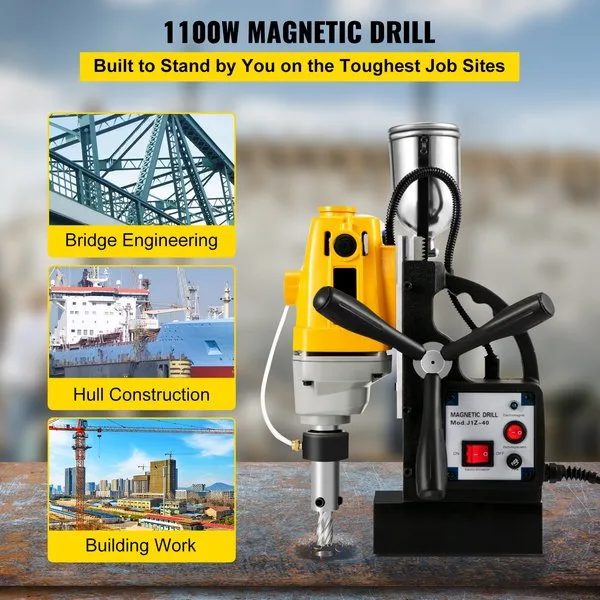 1100W magnetpuurimisseade. Tõhus tööriist raskes ehitussektoris, nagu silla- ja laevakonstruktsioonid. Võimas ja vastupidav,