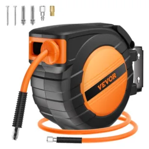 Reguleeritav suruõhu vooliku kerikel, 3/8" x 15m hübriid suruõhu voolik, max 300PSI, õhukompressori voolikukerikel