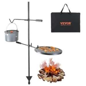 Pööratav laagrigrill täisvaade 36 cm resti, poti ja kottiga