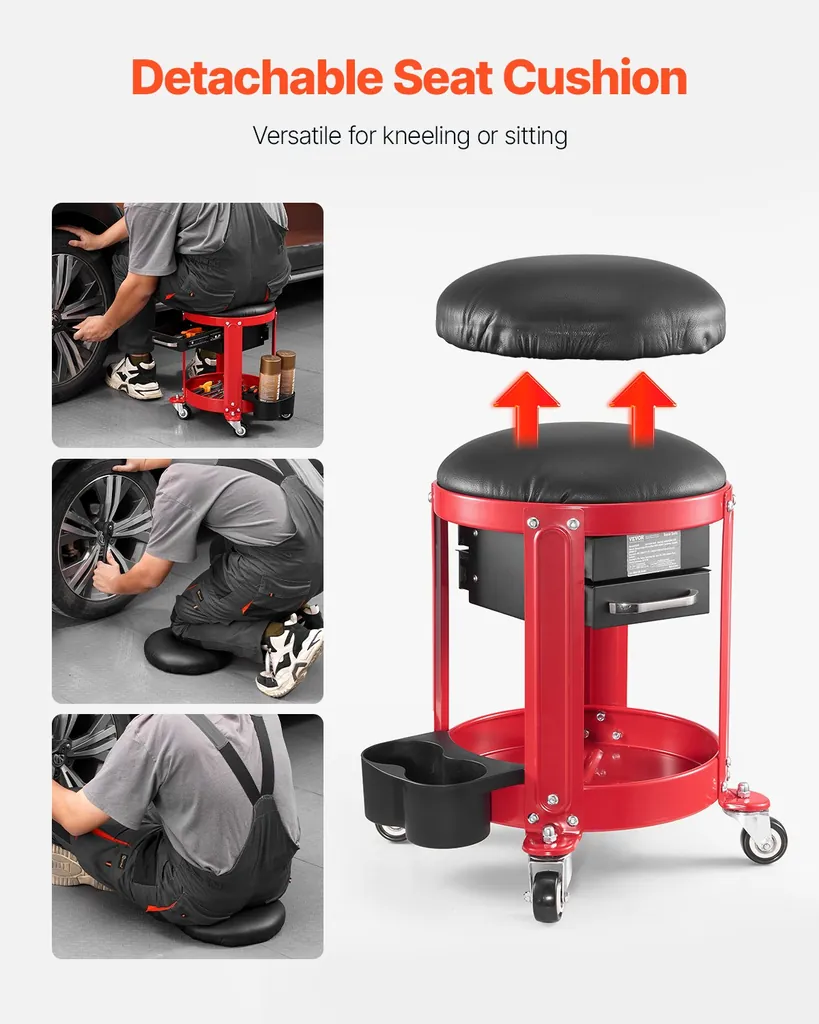 Töökoja tool 136kg ratastega – detailid